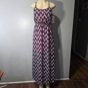 Self Esteem Multicolor Chevron Maxi Dress